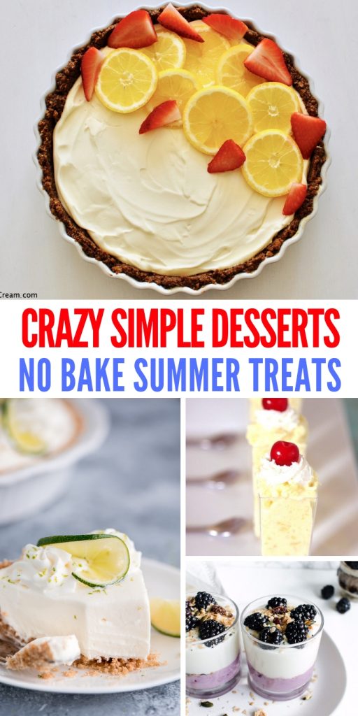 These no bake summer desserts are light, airy and delicious! There is no need to even use your oven during the hot summer months! #nobakesummerdesserts #summer #nobake #desserts #onecrazyhouse
