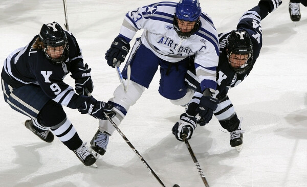 hockey team playing hockey game