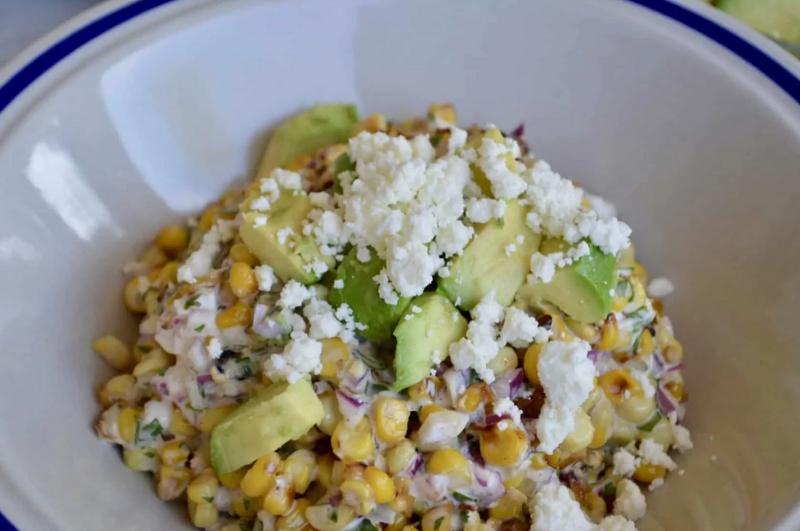 Enjoy Mexican appetizers like this Mexican street corn salad