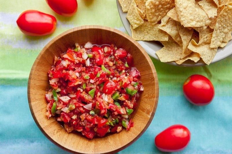Enjoy Mexican appetizers like this tomato salsa