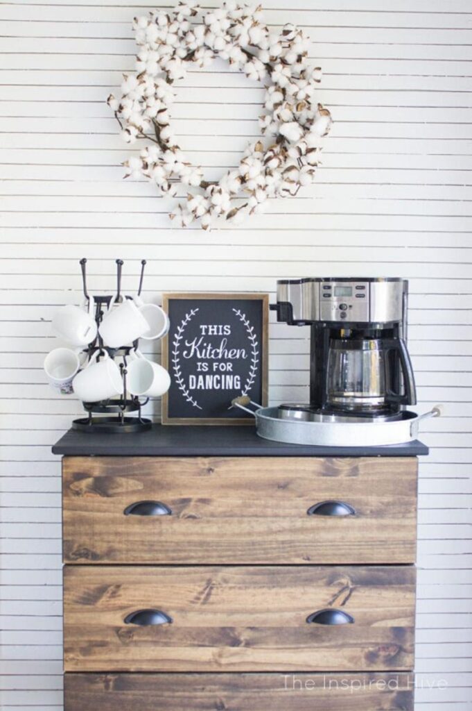 Farmhouse style coffee bar