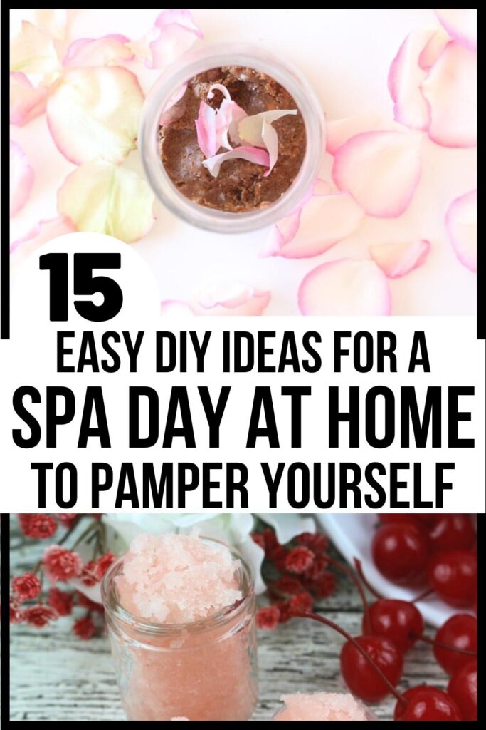 at home spa day Pinterest pin image A