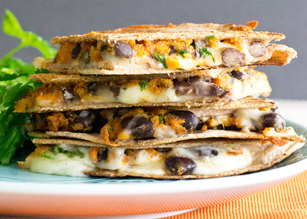 black bean sweet potato quesadilla