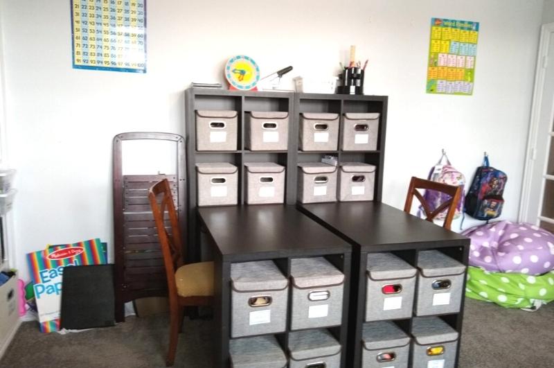 Desks with cubby storage