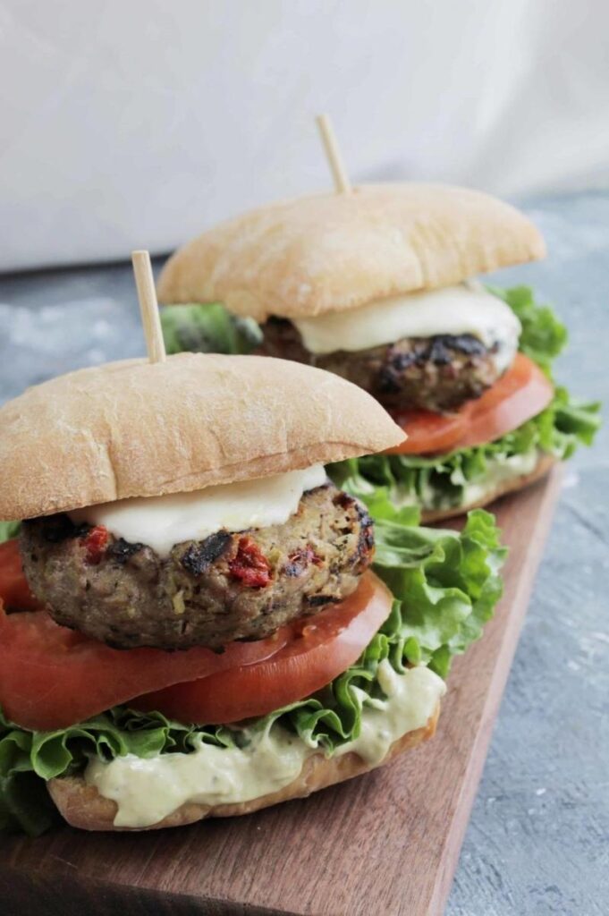 Two Pesto Turkey Burgers