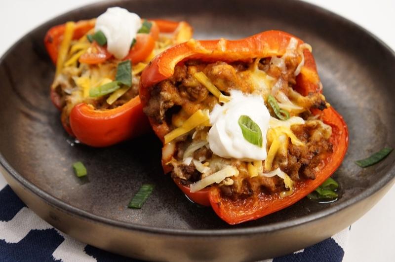 two Taco Stuffed Peppers