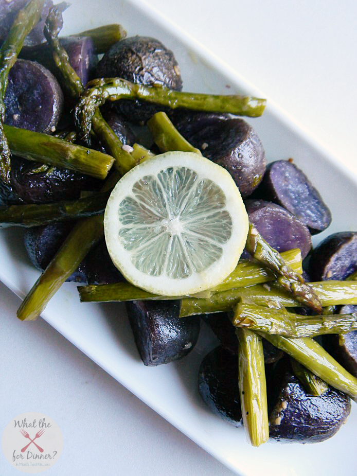 roasted asparagus and potato toss