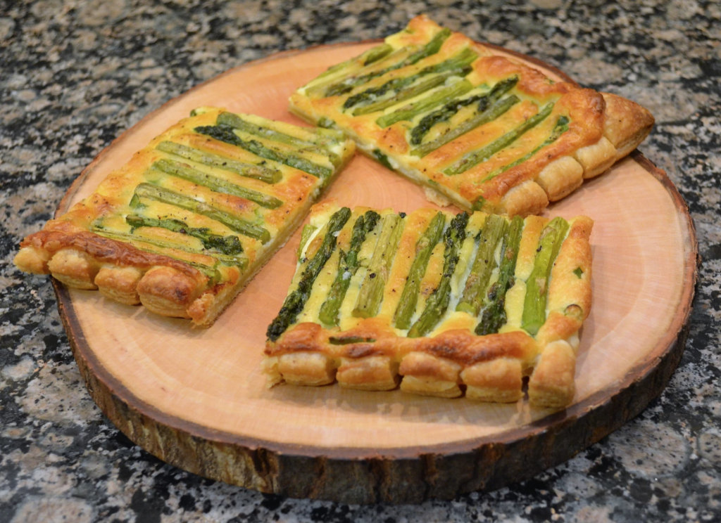 lemon asparagus tart in a set of 3