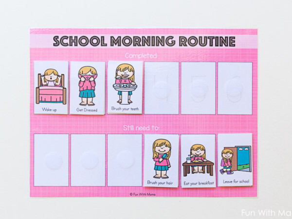 school morning routine for kids chart