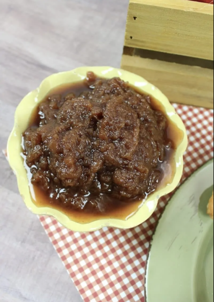 bowl of crockpot apple butter