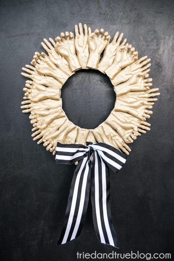 Zombie hands Halloween wreath