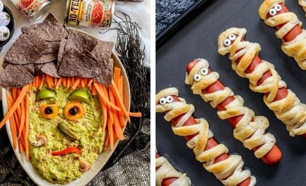 Halloween snacks for kids image collage