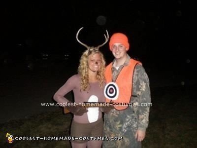 couple dressed as a deer hunter and a deer