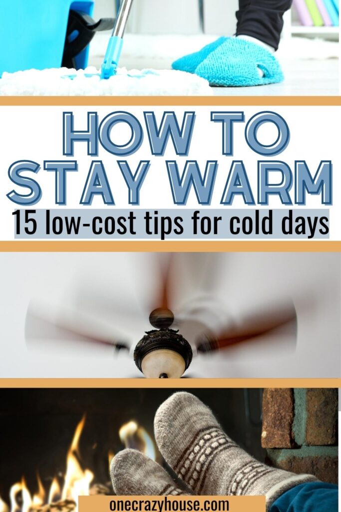 how to stay warm on cold days pin image