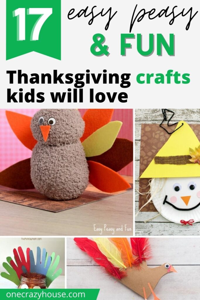 Thanksgiving crafts for kids pin image