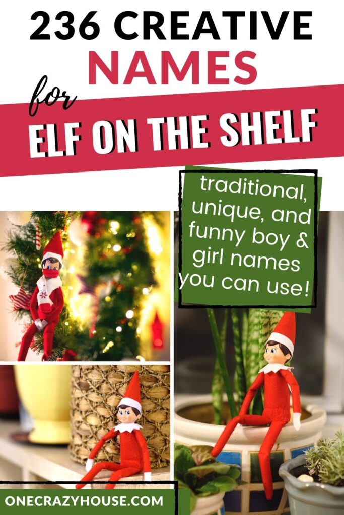 Elf on the Shelf names pin image