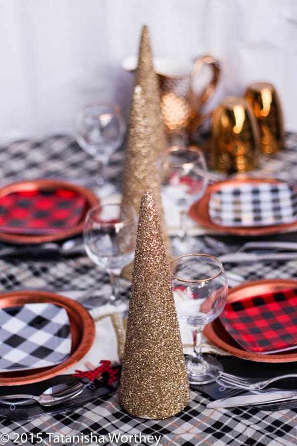 Plaid holiday tablescape