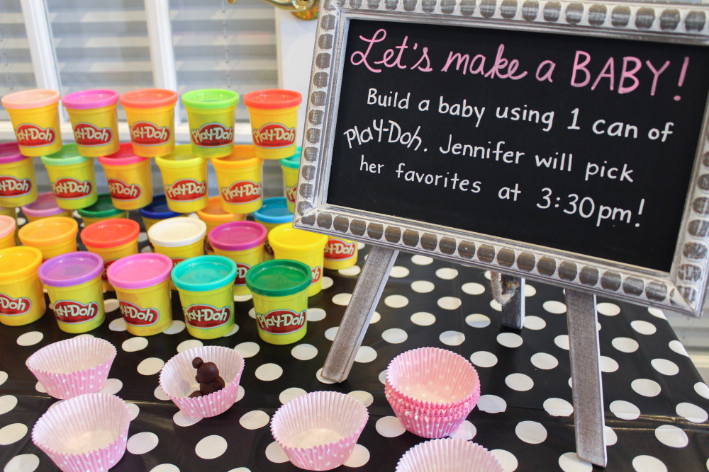 baby shower game ideas - making baby from playdough