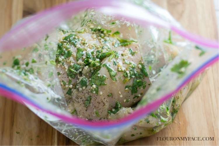 31 Days of Freezer Meal Recipes - bagged raw, marinated chicken for freezer meal