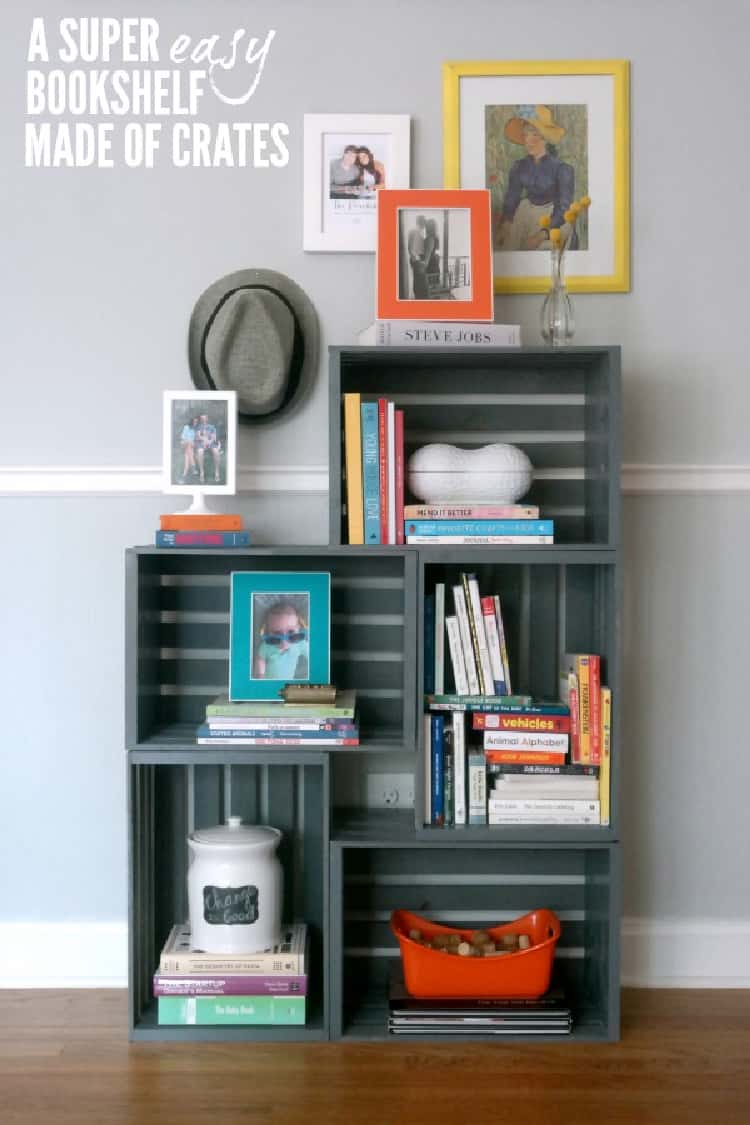 Wooden crates On-Budget Bookcase