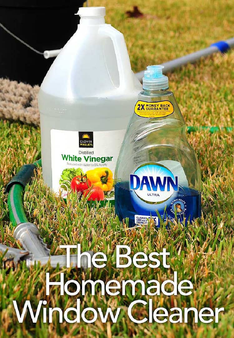 diy window cleaning solution materials vinegar, dawn dishwashing liquid