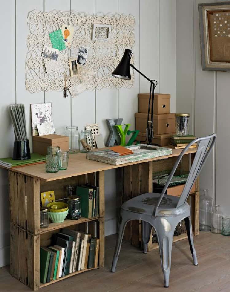 Wooden Crate Desk