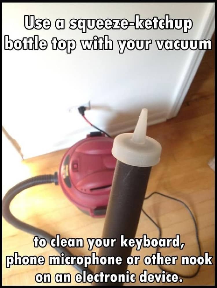 ketchup bottle top on vacuum cleaner hose