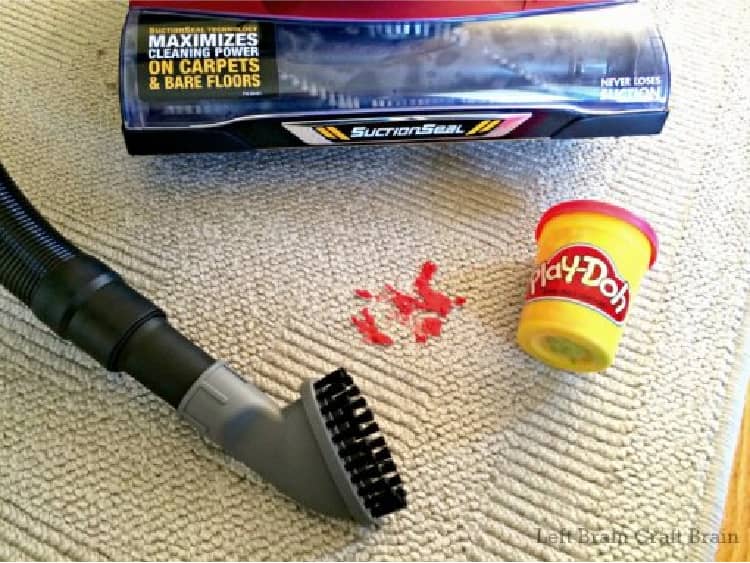 vacuum hacks clean play dough from carpet