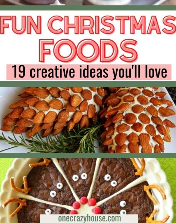 19 fun Christmas foods, reindeer brownies, pinecone cheese balls