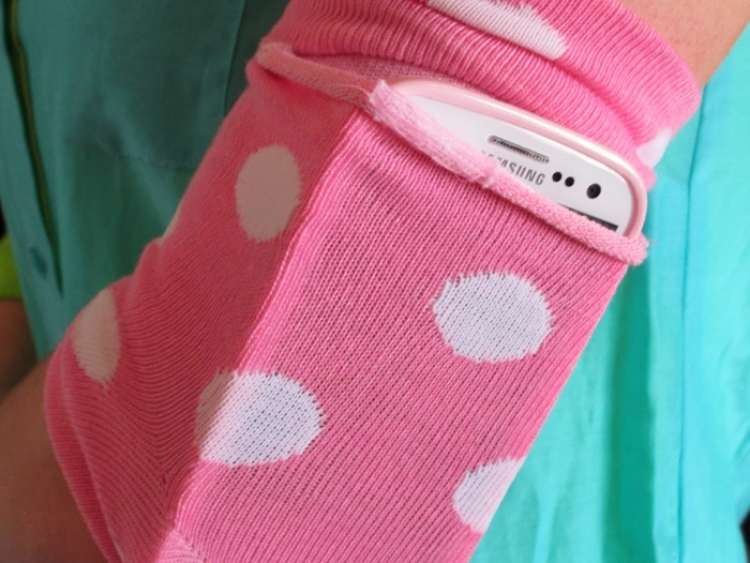 cell phone in sock