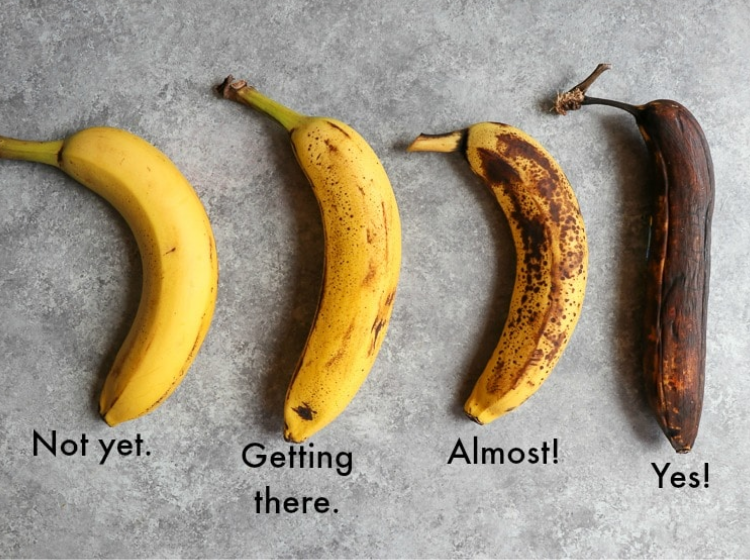 How to tell when a banana is ready, the more the overripe, the better for these recipes!