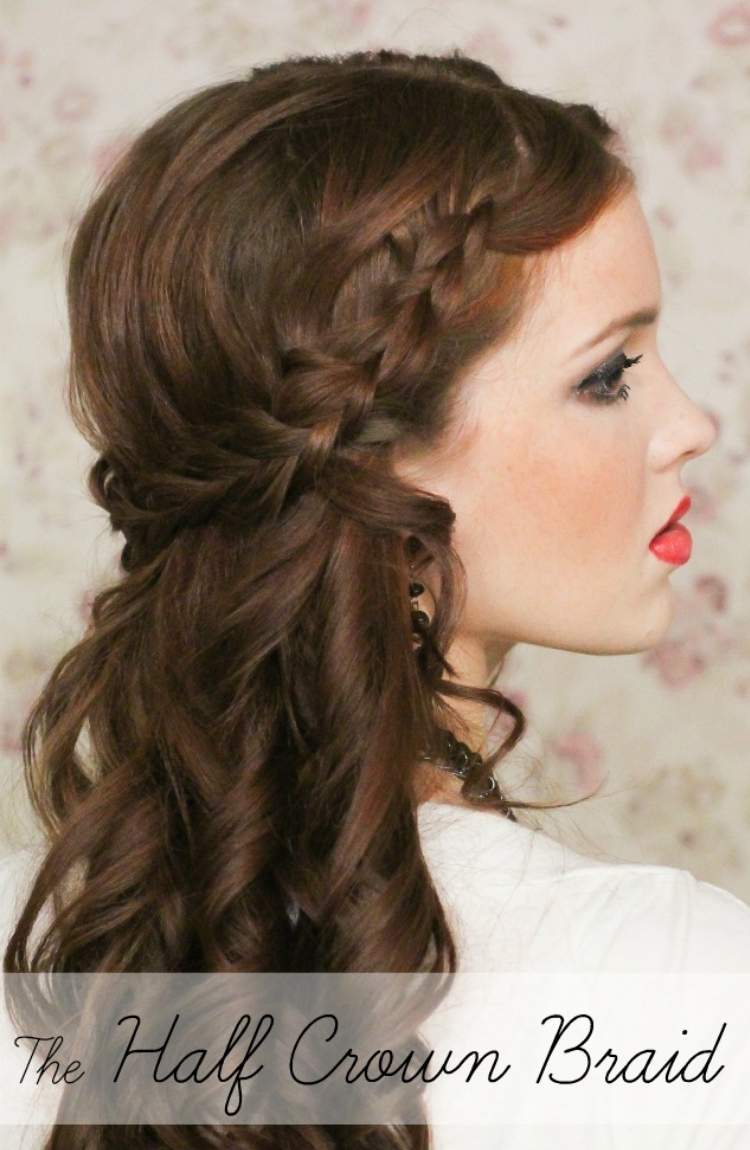 Simple half-up hairstyle with a braid