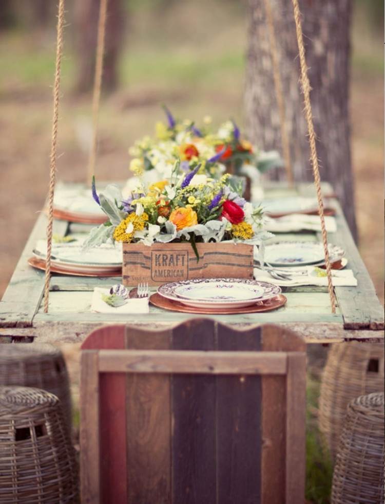 Reuse Old doors - hanging door table