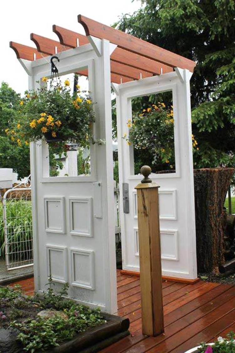 Reuse old doors - garden arbor 