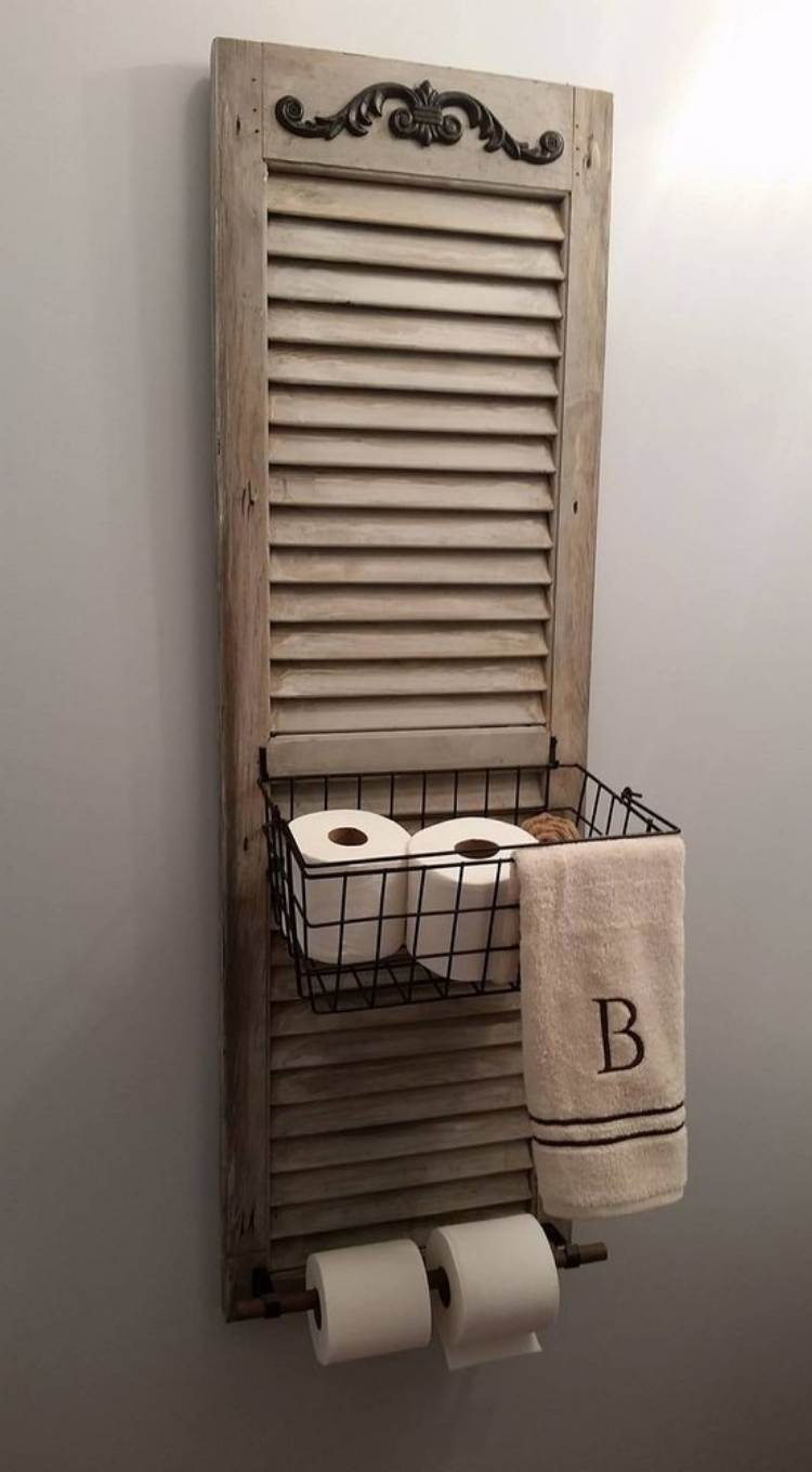 Shutter Ideas - Bathroom Caddie with toilet paper