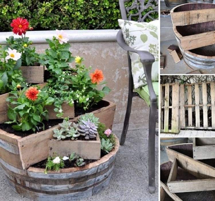 Picture of DIY Barrell Flower Pot