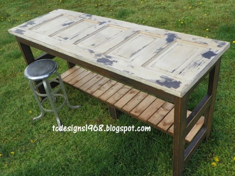 Reuse Old Doors - kitchen island 