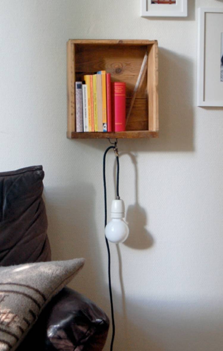 Reuse old drawers for shelves