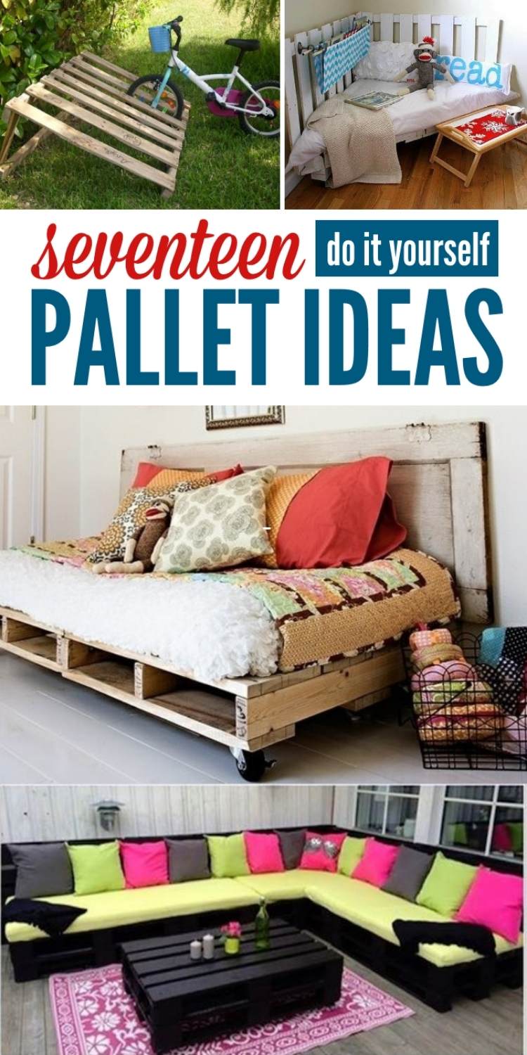 17 pallet ideas collage bike rack, bed, coffee table