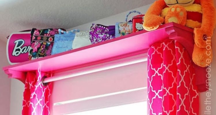 Window shelf for kids room organization