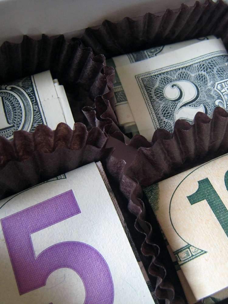 Unique money gift ideas- put money in an empty chocolate box