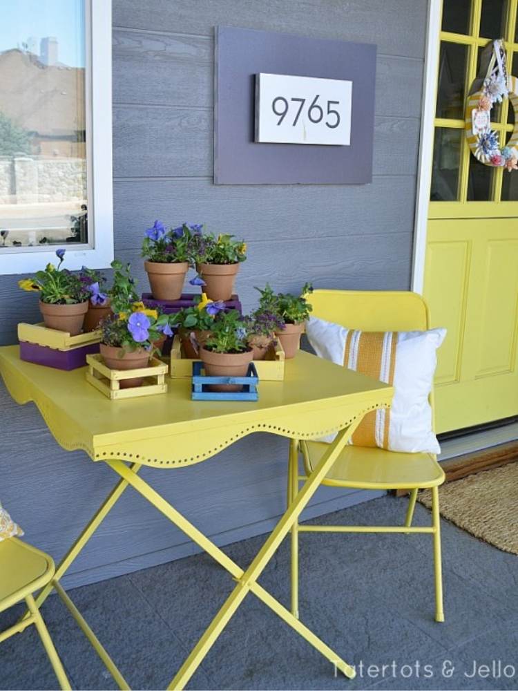 Picture of DIY Crates turned into flower pots