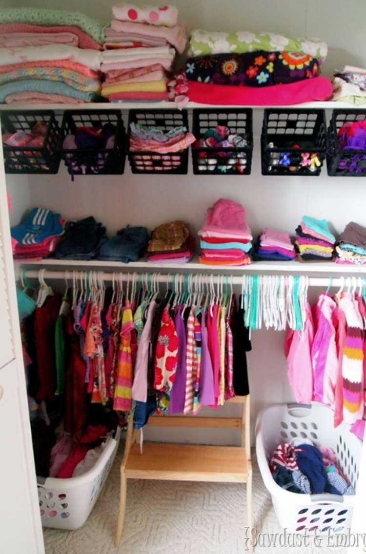 Crate baby clothes storage