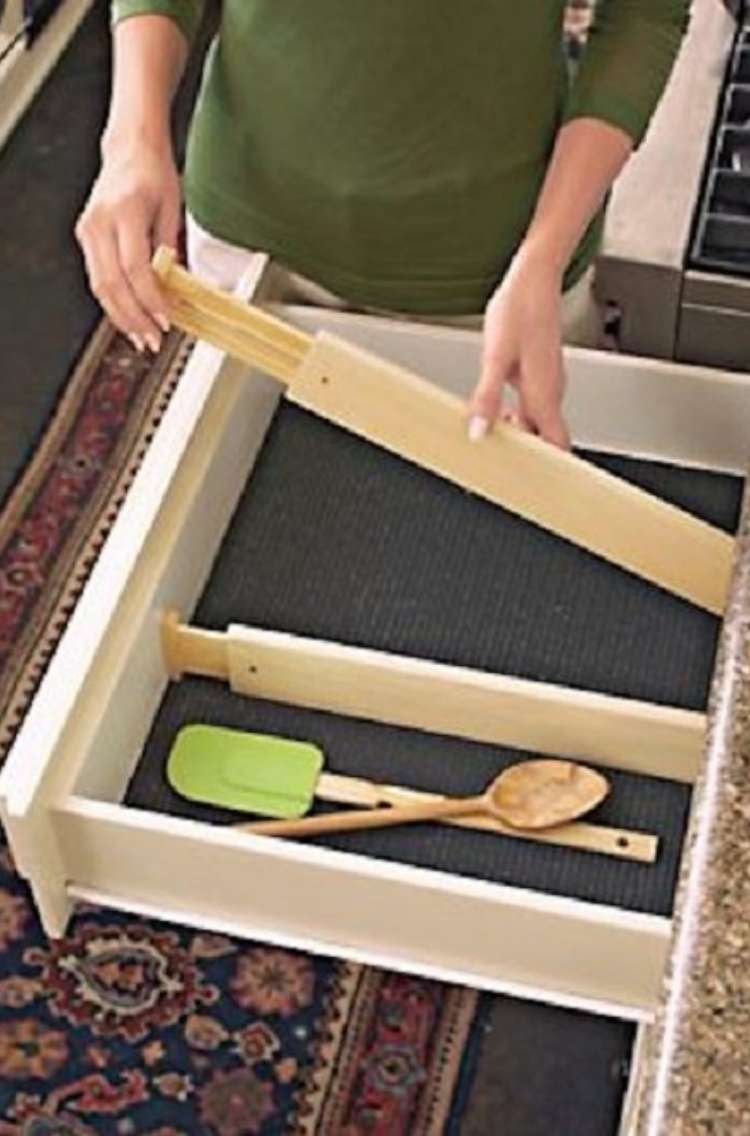 One Crazy House how to Organize Kitchen open drawer with dividers that adjust in shape