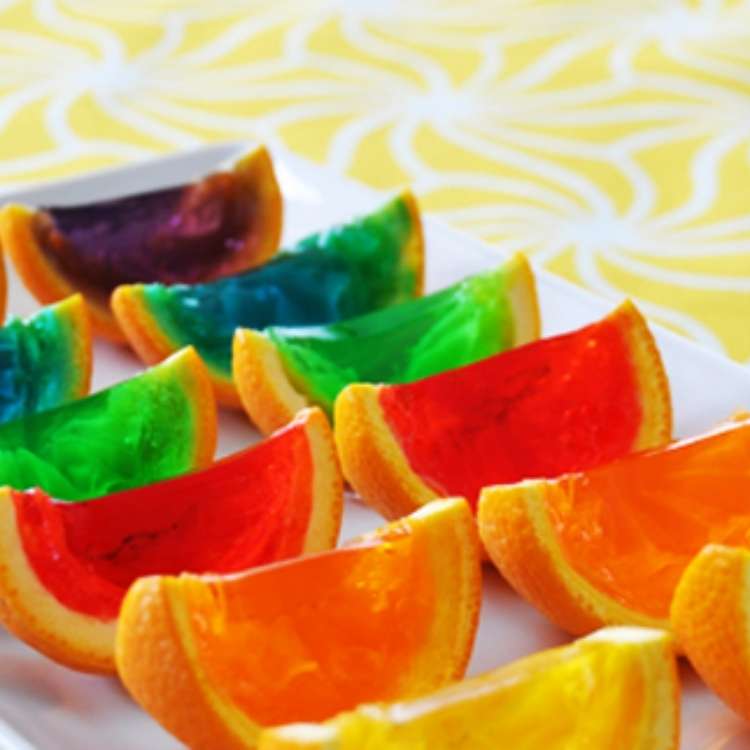 Orange Peel Uses - assorted Jello-orange-wedges