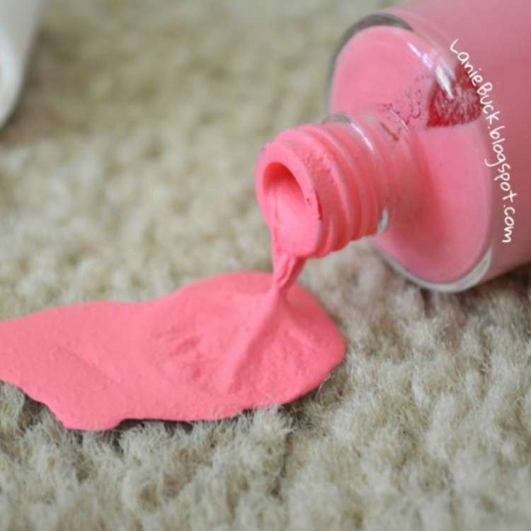 Harmless but Hilarious Pranks for April Fool's Day fake pink nail polish spilled out on the carpet