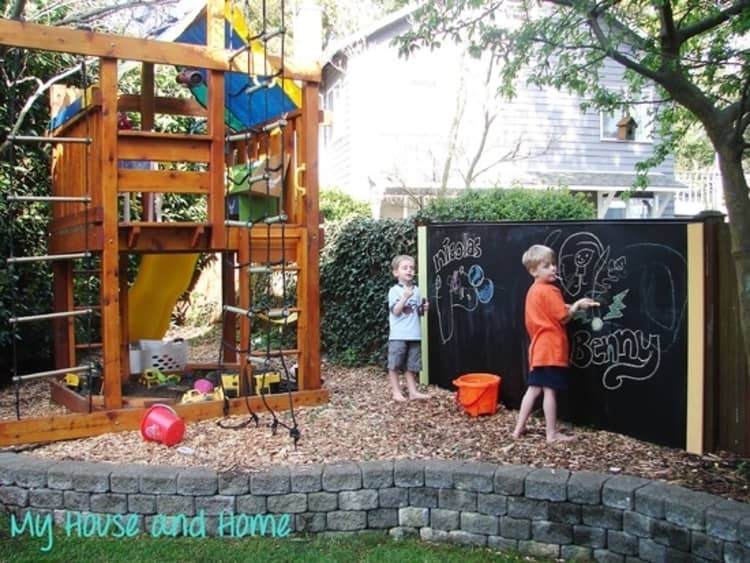 Backyard DIY Ideas - outdoor chalkboard