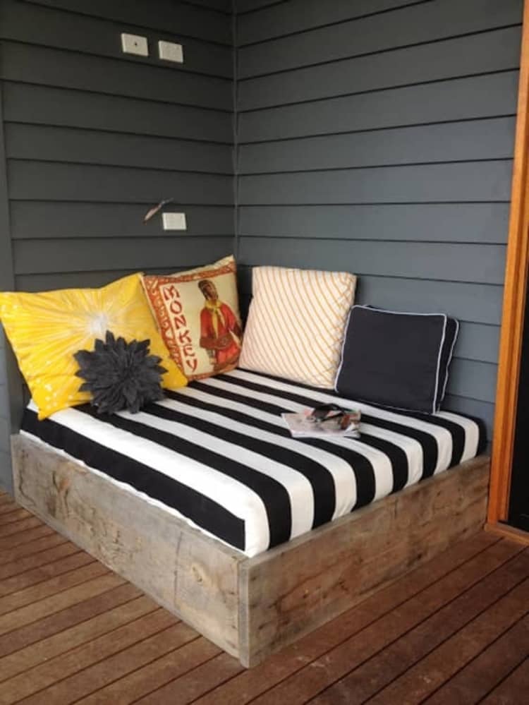 Backyard DIY Ideas - daybed for your deck