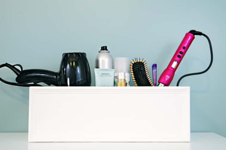 build a simple box for a hair tool organizer