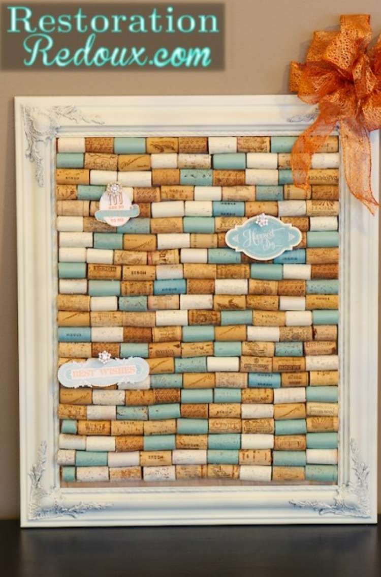 Wine Cork Crafts DIY Bulletin Board